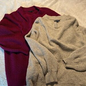 Oversized Sweater Set of 2 Waffle Knit
